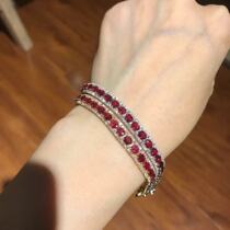 (Westin Jewelry)Classic Red Hair Circle Vitreous Pigeon Blood Red Ruby Diamond Bracelet