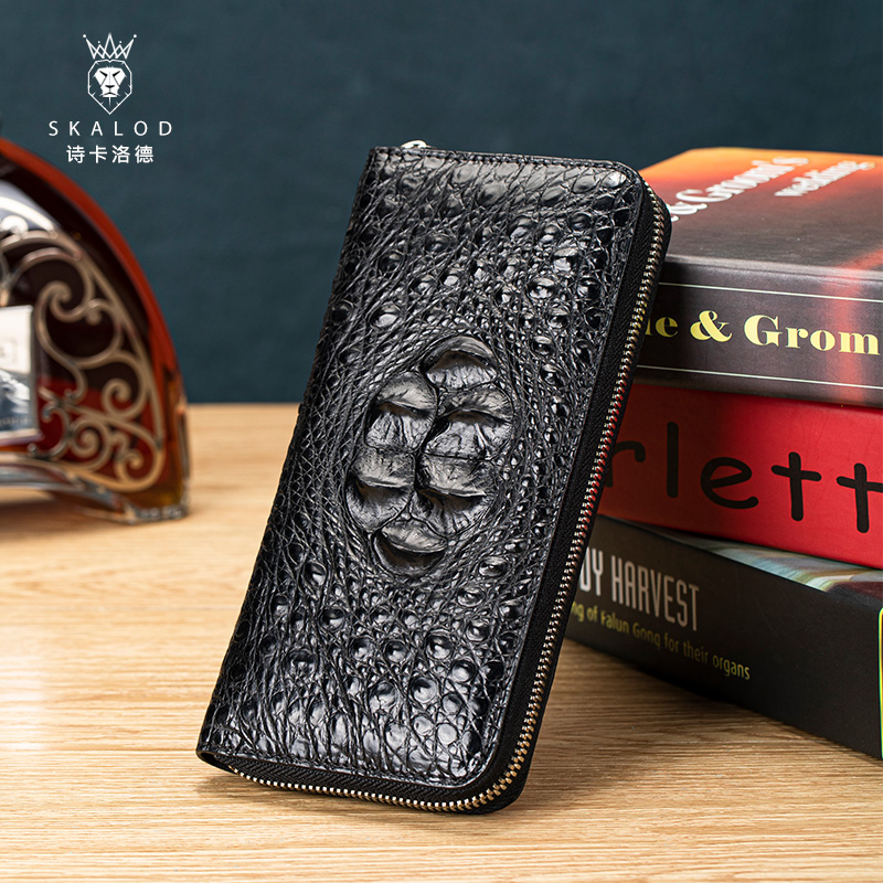 Poem Carlode Thai Crocodile Leather Handbag Men High-end Handle Package Zipper Luxury Long Wallet