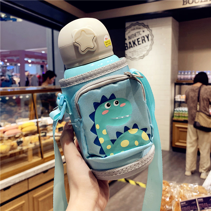 316 Child insulation cup with straw double - covered water cup, girl heart students super cute kindergarten baby