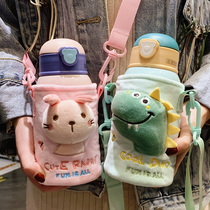 Water Glass Women With Straw 316 Stainless Steel Insulated Cups Ins Students Cute Skew Cross Large Capacity Cartoon Child Kettle