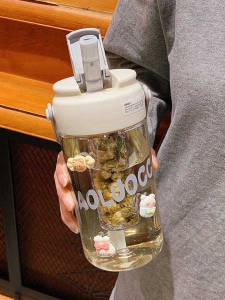 简约水杯女生高颜值茶水分离泡茶吸管杯2025新款成人塑料杯子便携