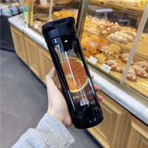 Summer business thermal insulation minimalist anti-fall sealing glass with tea leakage male and female students portable with hand water cups