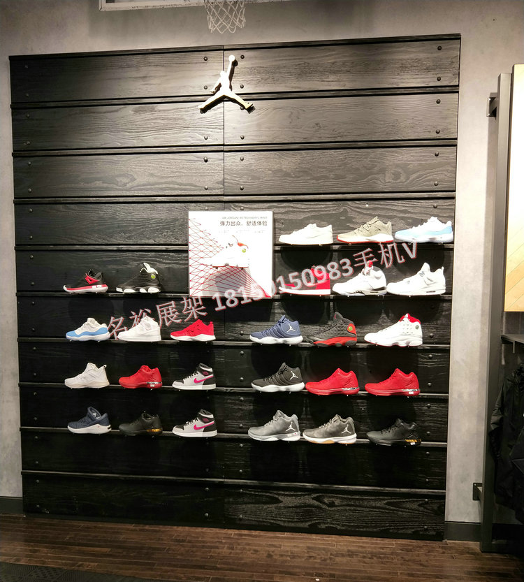 Nike Sneakers Shelves Tidal Signs Men's Shoes Display Wall Women's Shoes Show Cabinet Basketball Shoes Wall NIKE Sneaker Show Shelf