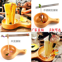 Suspension magic bowl chopsticks empty chopsticks noodles frame artistic conception dish creative restaurant special personality wooden bowl hanging tableware plate