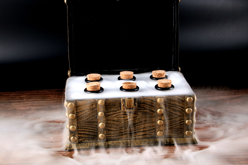 Net red wine bar Cocktail Cup Banquet Meet The Same Moon Light Treasure Box Dry Ice Feature Themed Drink Smoke Box Dessert Pan