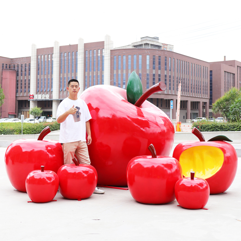 Christmas Mall Decorations, Large Artificial Apple Sculptures, Outdoor Fruit Decorations for Scenic Spots and Kindergartens