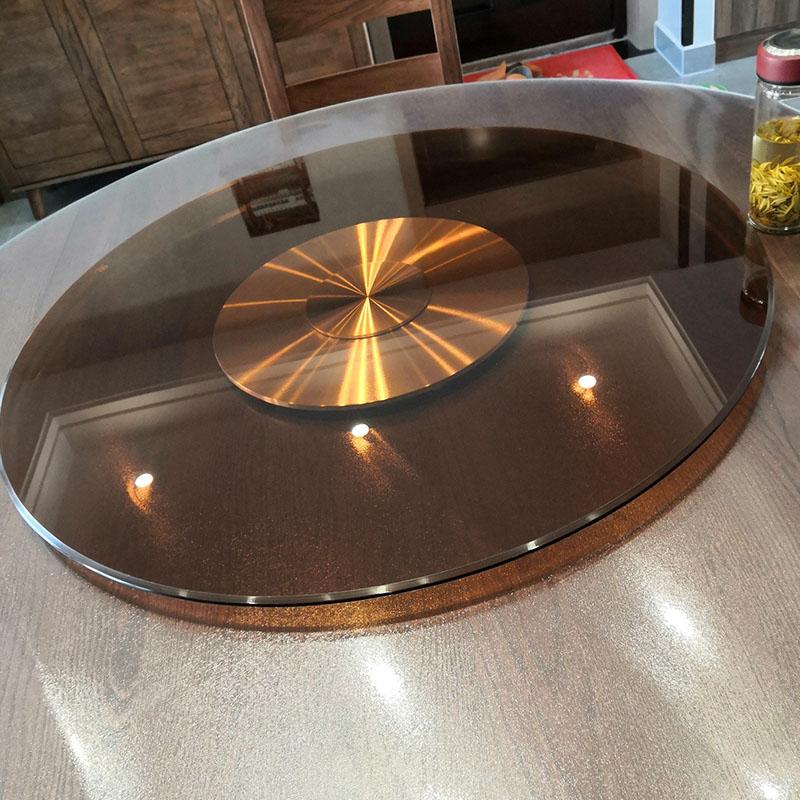 Brown Glass Turntable Tempered Dining Table Rotating Tabletop Hotel Large Round Table Turntable Tabletop Aluminum Alloy Turntable for Home Use Brown Glass Turntable Tempered Dining Table Rotating Tabletop Hotel Large Round Table Turntable Tabletop Aluminum Alloy Turntable for Home Use