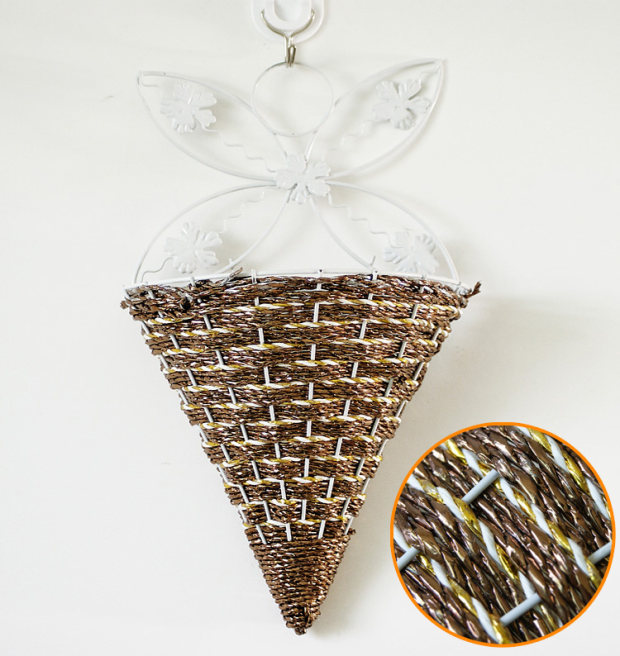 Hoa sắt rèn hoa treo tường lọ hoa giỏ hoa mây mây hoa nhân tạo hoa retro hoa giỏ hoa - Vase / Bồn hoa & Kệ chậu trồng cây trong nhà