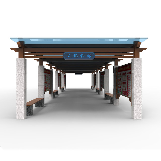 Iron corridor ວັດທະນະທໍາ corridor pavilion gallery outdoor rack grape rain shelter publicity board bulletin board customization manufacturers