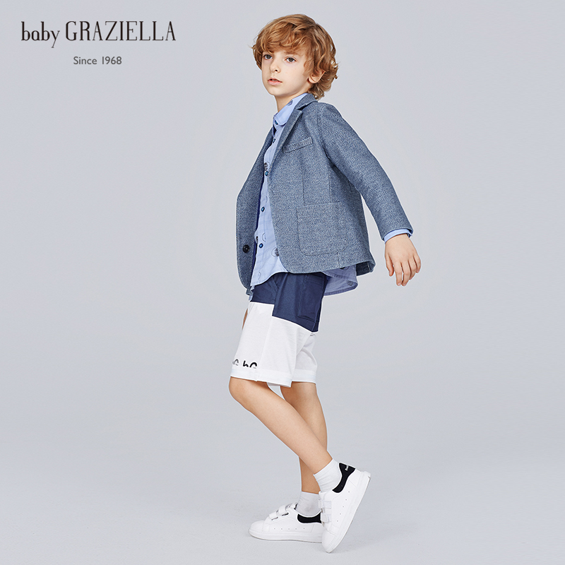 Bé Graziella Grazia trai giữa kỳ Kids mùa xuân 2019 mới Casual dài tay Ding Jacket.