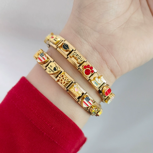 Золотой эластичный браслет на ногу из нержавеющей стали, аксессуар, Италия