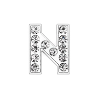 8 -миллиметровый хром полный бриллиант буква n