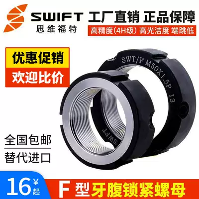 SWT F-type tooth belly lock nut cap Ball screw lever machine Screw M20 25 30 35 40x1 0*1 5P