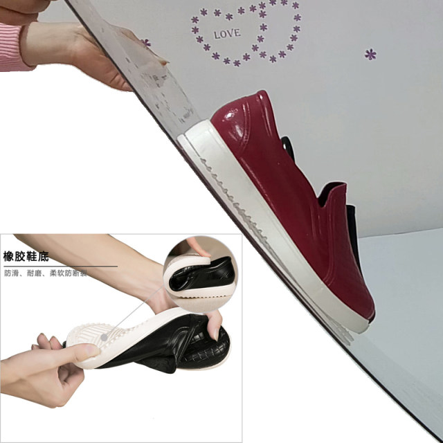 Shanghai low top spring and autumn waterproof shoes comfortable rainy shoes women's short tube plastic shoes couple non-slip kitchen work fashion