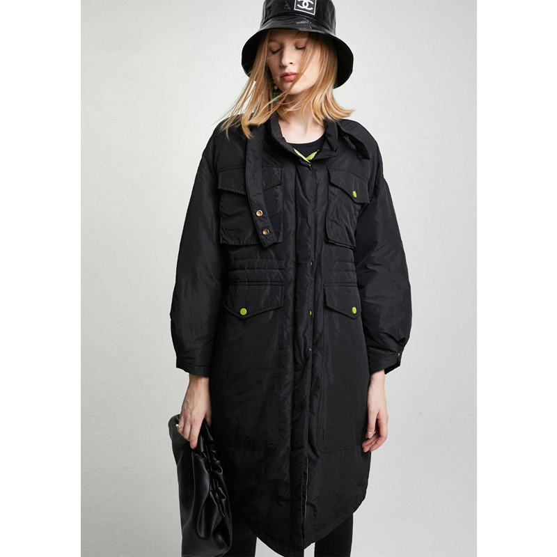 BEEWOOD original high-end custom women's white duck down jacket mid-length version thickened and fashionable