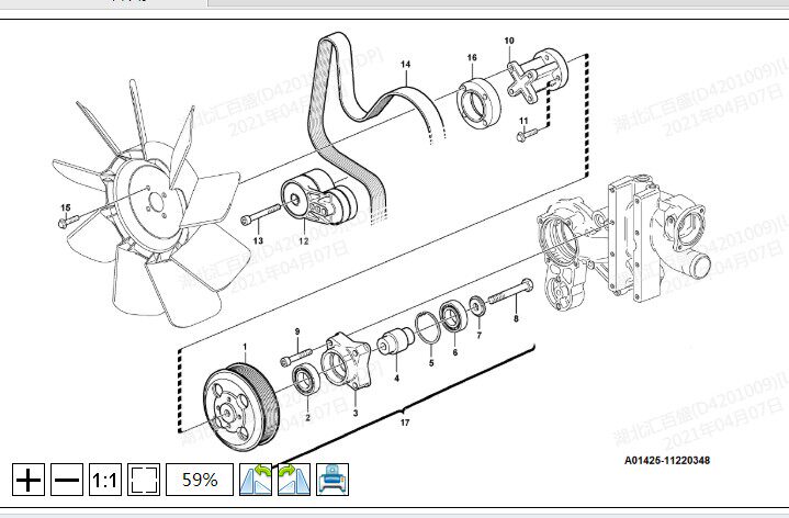 Shandong Provincial Excavator Accessories 6135 6150 6210 6225F Engine Generator Belt