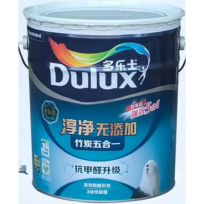 Dulux Latex Paint Pure and Additive-Free Bamboo Charcoal Five-In-One Black Diamond Version Interior Wall Paint 18 Liters Dulux Latex Paint Pure and Additive-Free Bamboo Charcoal Five-In-One Black Diamond Version Interior Wall Paint 18 Liters