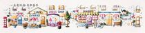 Drawings Print France Import DMC Cross embroidered self-matching piece SODA SO-K4 street side small shop