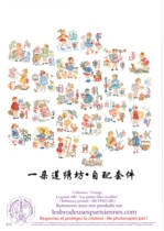 French imported DMC cross stitch self-matching kit drawing printing LBP summer little girl letter diagram