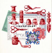 French imports DMC cross embroidered self supporting piece drawings Print VE Collections-sewing work