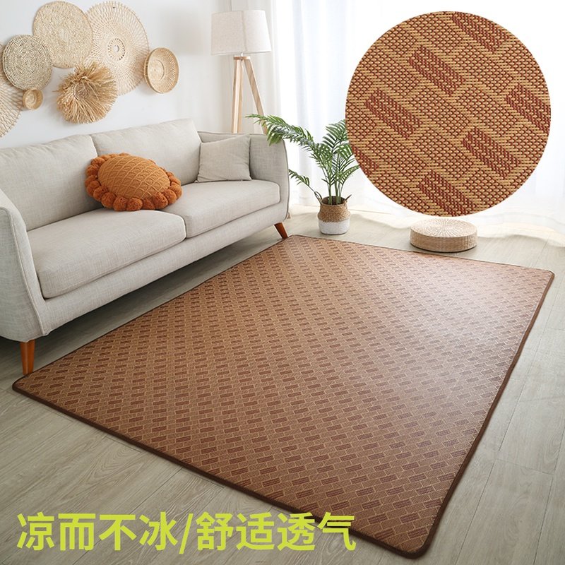 Rattan floor mat floor mat bedside anti-fall summer cool mat thickened climbing mat Japanese-style living room home carpet customization