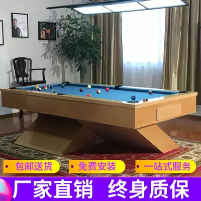 Billiard table home standard villa luxury solid wood fancy nine ball club table tennis design V-shaped fashion round