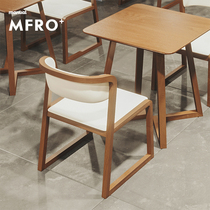 Nordic Sweet Milk Tea Shop Solid Wood Table And Chairs Combined Coffee Hall Bar Clear Dining Table And Chairs Snack Fast Food Restaurant