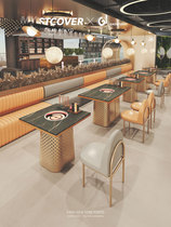 Commercial Marble Hotpot Table induction cooktop Barbecue Table Smoke-free Hot Pot Dining Table And Chairs Combination