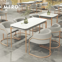 Nordic Cafe Milk Tea Sweet Snack Snack Hotel Bar Clear Bar Dining Net Red Water Grindstone Light Lavish Table And Chairs Combination