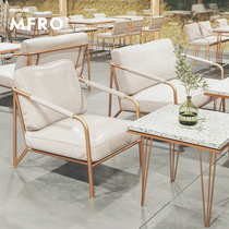 Net Red Milk Tea Sweet Shop Cassette Sofa Bar Cafe Café Negotiation Rock Plate Water Grindstone Marble Table and chairs Composition