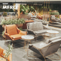 Net red milk tea sweet shop Bar Cafe in talks for leisure sofa Sales floor Water grinding stone rock plate table and chairs combination