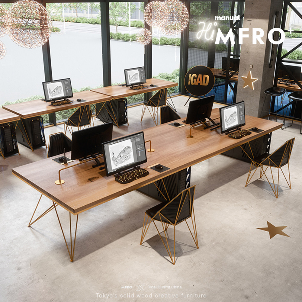 Four office table and chairs Combined office station 6 clamping table Staff bench Bench Partition Screen