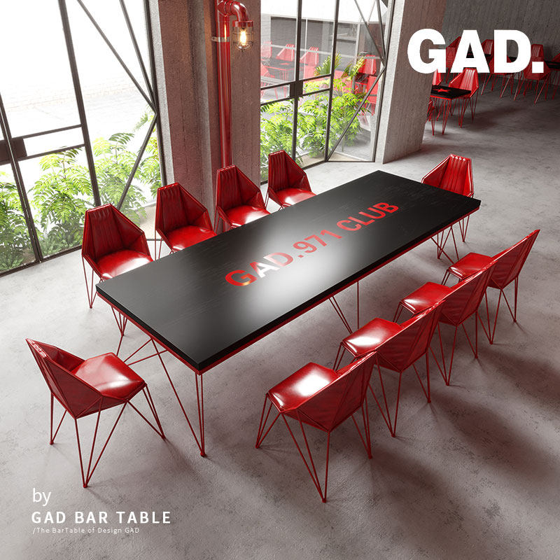 Conference table and chair combination coffee shop long table solid wood long table workbench small meeting room meeting table negotiation table