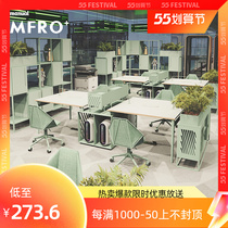 Staff table station desk chair combination modern minimalist Partition Screen Cassette Double 46 person position 4 6 Composition