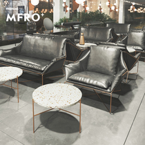 Net red milk tea sweet shop Bar Cafe in talks for leisure sofa Sales floor Water grinding stone rock plate table and chairs combination