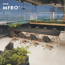 Industrial Wind Small Meeting Table And Chairs Office Reception Negotiation Desk Solid Wood Long Table Composition Brief Hyundai