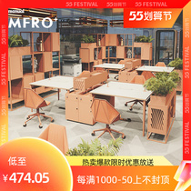 Modern minimalist office staff station table and chairs combined double four-six-position 4 6 partition screen cassette combination