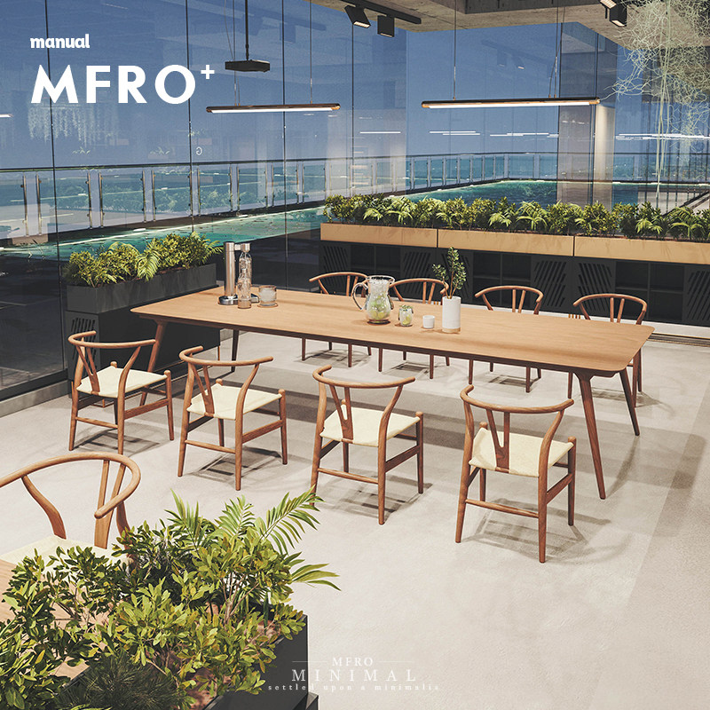 Zen Serie Kung Fu Tea Road Conference table and chairs Combined meeting room solid wood vine choreography Chair New Chinese tea table Table