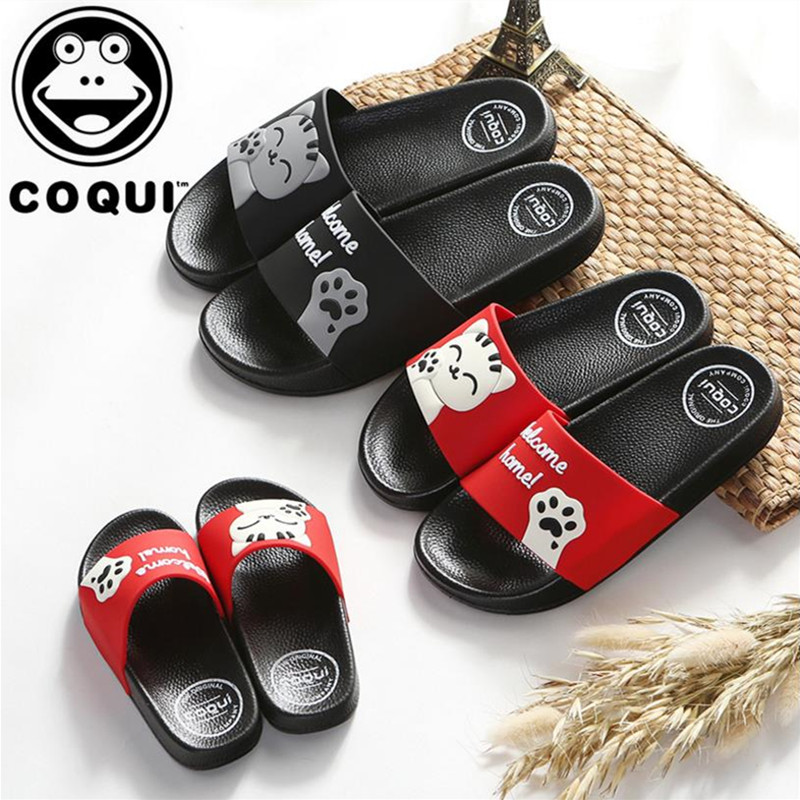 Cool Anecdotes Cool Slippers Home Indoor Couple Bathroom Non-slip Soft Bottom Children A Three-Mouth Slippers Female Summer