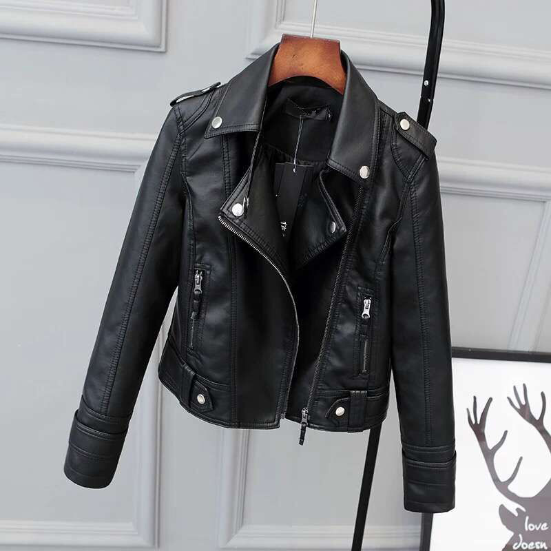 Daily Special 2024 Autumn/Winter New Korean Style Student Versatile Biker Short Pu Leather Jacket for Women