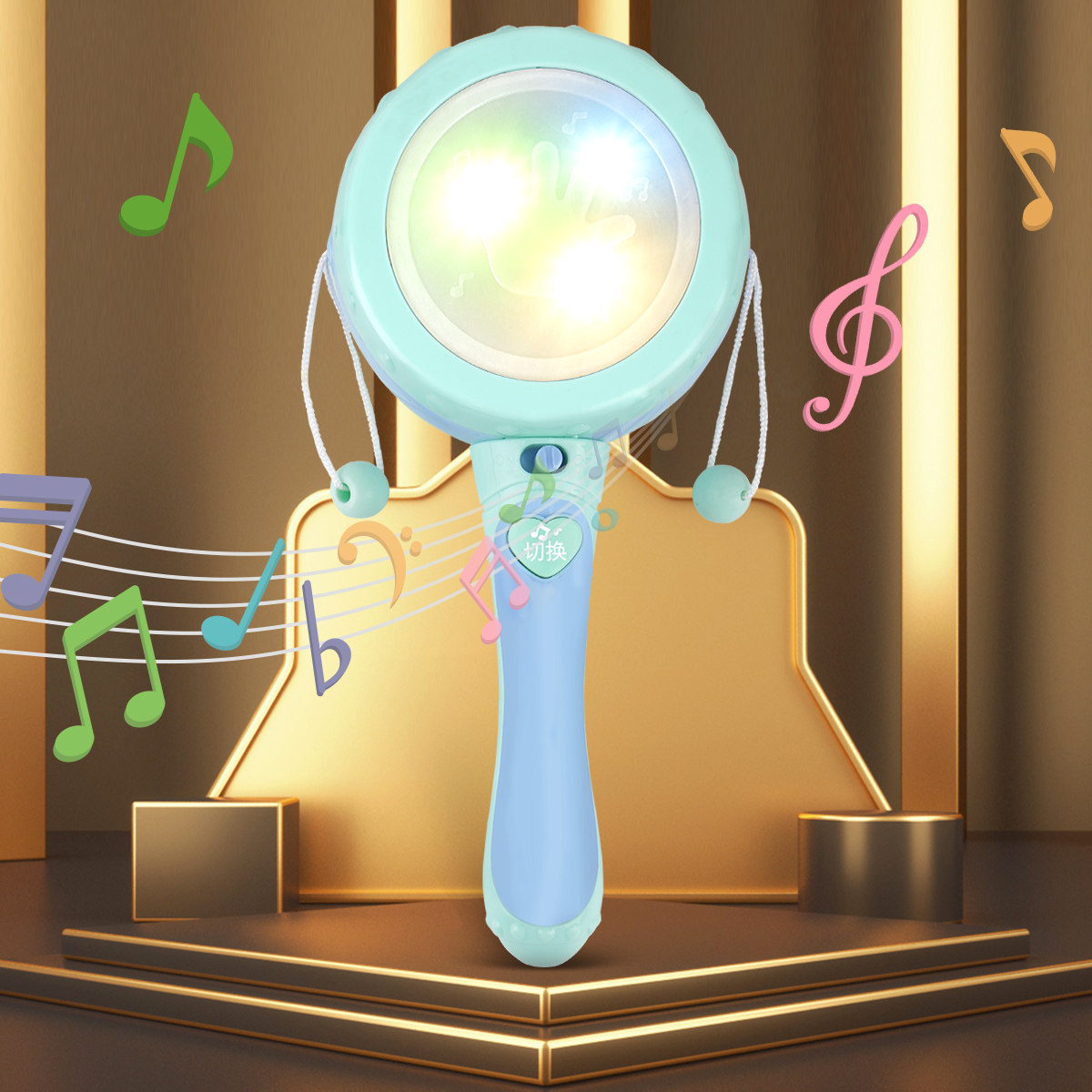 Rattle Baby Drum Can Bite Music Stick Baby Toy 0-1 One 3 Year Old Freshman Rattle Newborn Rattle