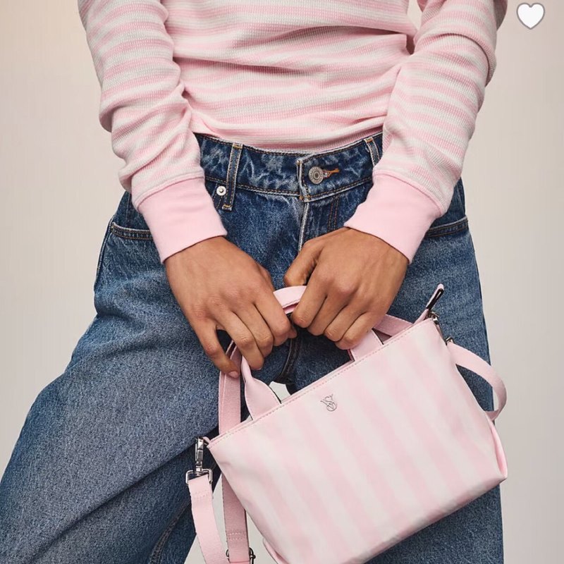 Authentic Victoria's Secret Striped Crossbody Handbag Small Backpack Bag Foreign Model Guaranteed Genuine