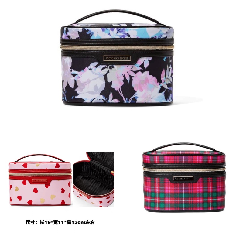 Authentic Victoria's Secret Christmas Plaid Cosmetic Bag Storage Bag Cylindrical Hand-Held Tool Bag Authentic Victoria's Secret Christmas Plaid Cosmetic Bag Storage Bag Cylindrical Hand-Held Tool Bag