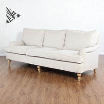 Simple living room disassembly and washing Nordic fabric sofa can be customized residential furniture three-person linen down seat group