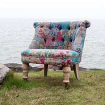 Creative balcony recliner single casual chair cafe retro childrens childrens chair bedroom fabric sofa sofa