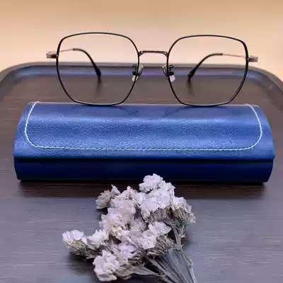 High-end ultra light fashion polygon trend men and women full frame pure titanium art neutral myopia frame 68310