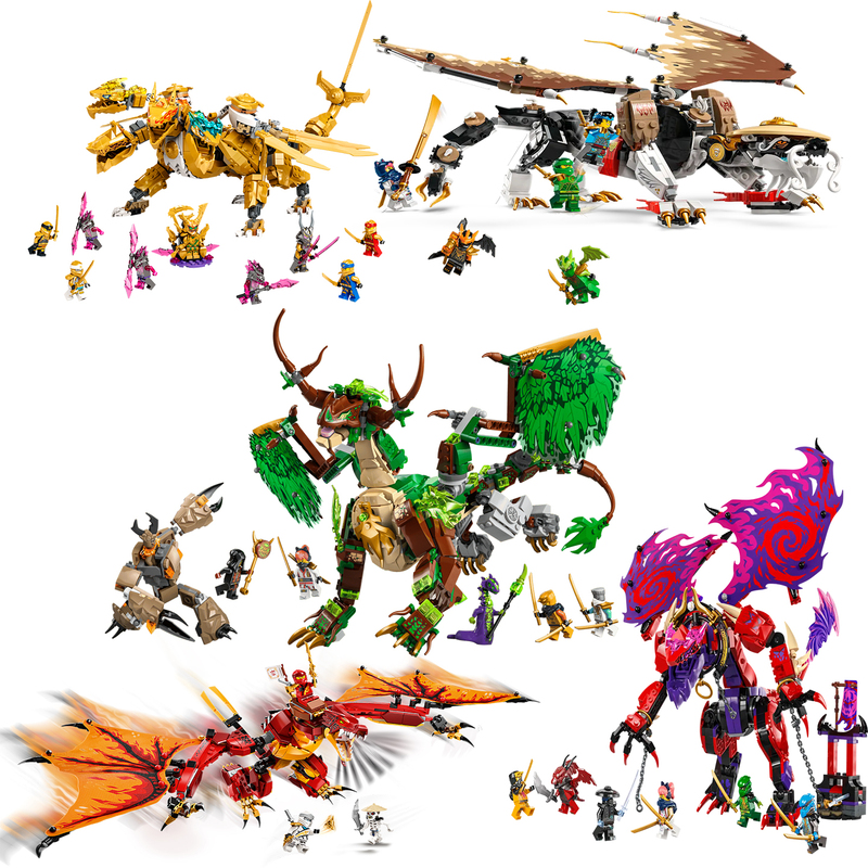 Ninjago Series Building Block Toys Source of Life Dragon 71859 Golden Super Dragon Chaos Dragon Thunder Tooth Ninjago Series Building Block Toys Source of Life Dragon 71859 Golden Super Dragon Chaos Dragon Thunder Tooth