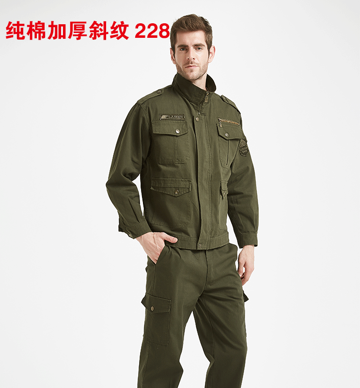 Quần áo bảo hộ lao động phù hợp với nam mùa thu và mùa đông dày hàn chống hàn chống mài mòn cộng với nhung bảo vệ quần áo áo ngụy trang áo khoác pijama nam