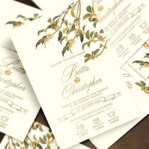 Wedding invitations Hong Kong style traditional characters bronzing invitations 2024 wedding wedding high-end customized invitations European-style invitations Osmanthus fragrans