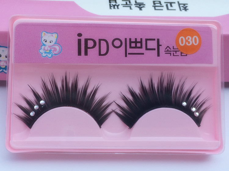 Kitty Lông Mi Giả 030 # Dày Vành Đai Sáng Kim Cương Hộp Đêm Sân Khấu Trang Điểm Nhà Sản Xuất Bán Buôn 20 Cặp mi giả